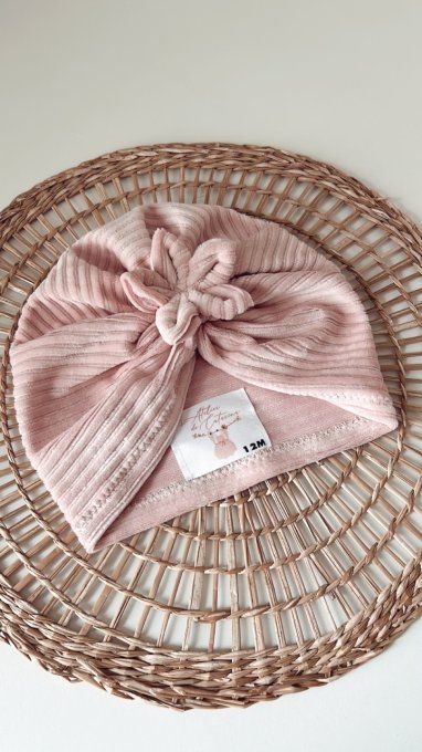 Turban 12 mois vieux rose 